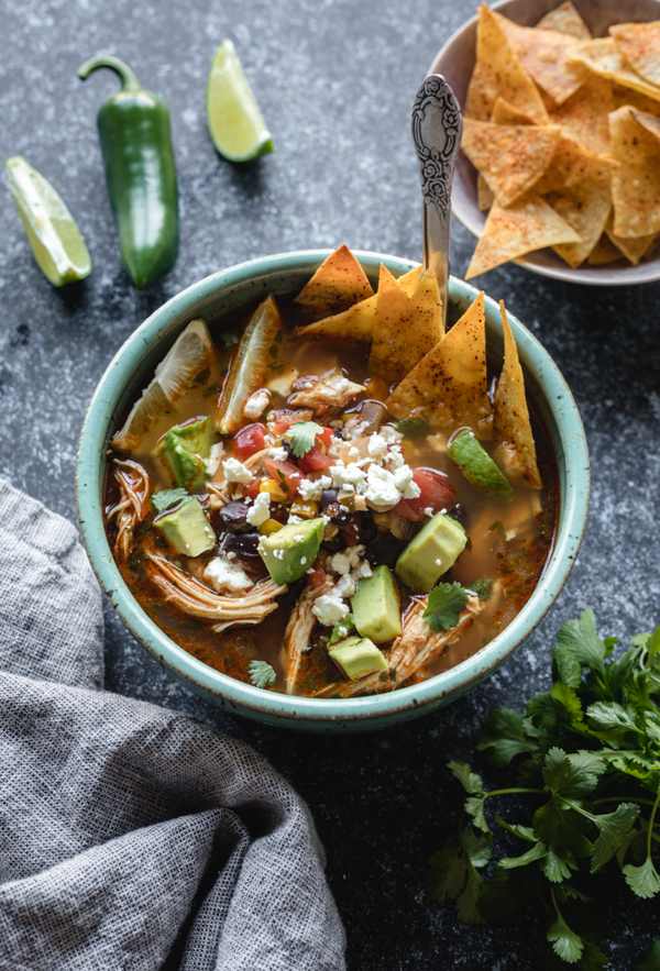 Instant Pot Chicken Tortilla Soup Meal Prep