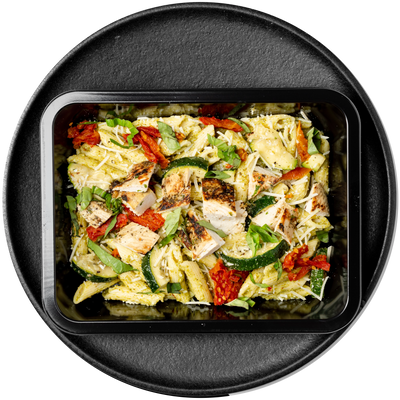 Chicken Pesto Penne with Summer Vegetables