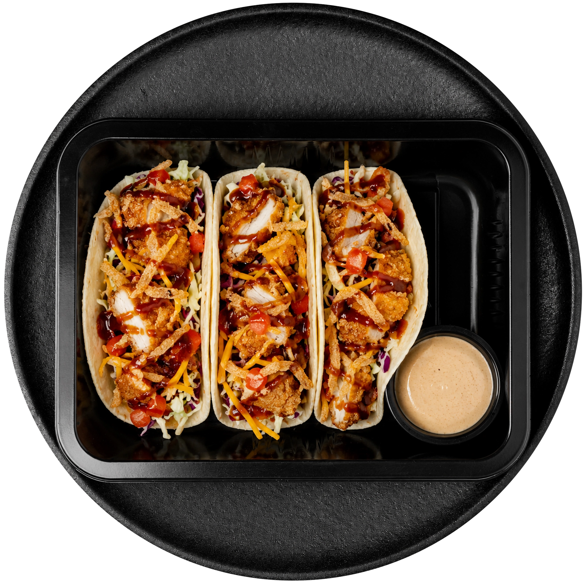 Crispy Chicken BBQ Ranch Tacos