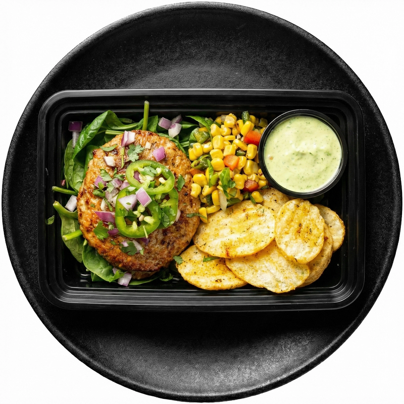 Jalapeño Honey Turkey Patty with Avocado Crema