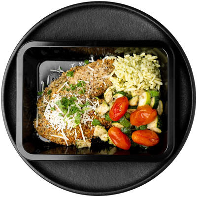 Parmesan Crusted Tilapia with Pesto Orzo